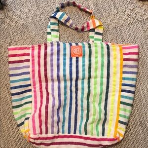 Everything but water Colorful Striped beach Tote Bag